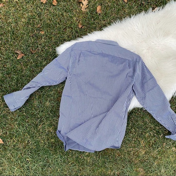 Michael Kors striped navy slim button down mens medium - Picture 6 of 6